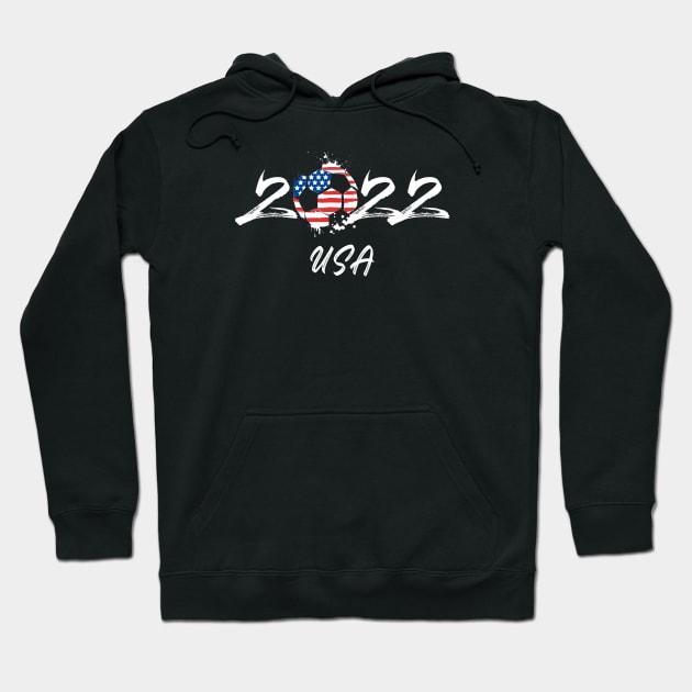 One Nation One Team Soccer Player USA 2022 Tee Funny US American Flag Girls Boys Hoodie by Printofi.com